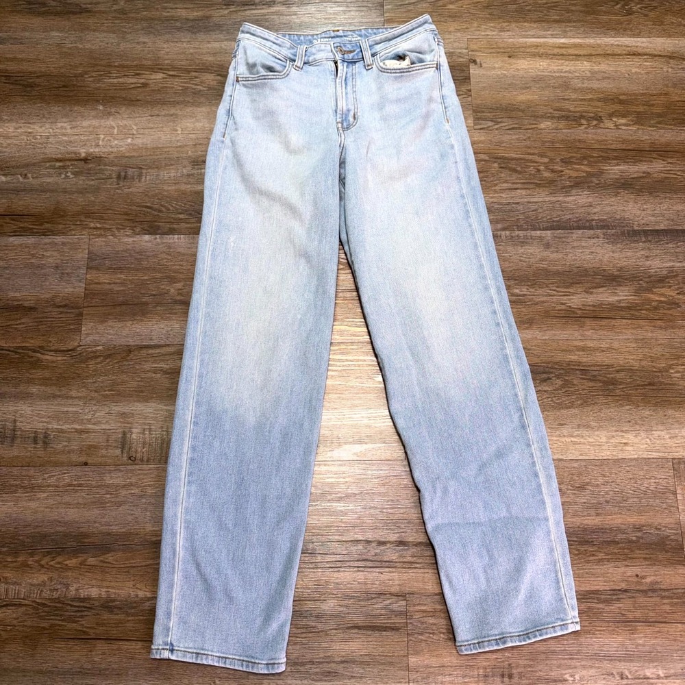 Old Navy High Rise Wow Loose Straight Jeans Women 2 Blue Denim Cotton Light Wash